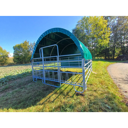 Čelní zábrana s branou – bezpečné uzavření mobilního přístřešku